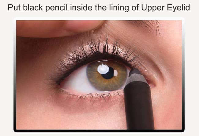how to apply eye pencil on lower lid
